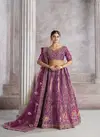 Kf 32 Purple Banarasi Silk Patch Work Semi Bridal Lehenga Choli Exporters In India